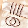 Natural Rhodonite Stretch Bracelets X-BJEW-JB04557-01-5