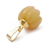 Natural Yellow Aventurine Pumpkin Charms with Golden Tone 304 Stainless Steel Snap on Bails PALLOY-JF02349-02-4