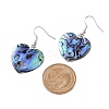 Platinum Tone Brass Natural Paua Shell Dangle Earrings EJEW-M091-01-5