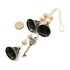 Iron Bell & Alloy Ksy Charm Hanging Ornaments HJEW-JM02471-3