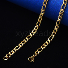 PVD Vacuum Plating 304 Stainless Steel Figaro Chain Necklaces NJEW-S420-003A-G