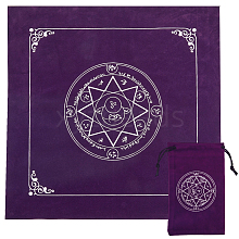 Star Pattern Square Velvet Tarot Tablecloth for Divination AJEW-WH0470-82C