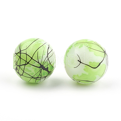 Drawbench & Baking Paint Glass Beads Strands GLAA-S176-6mm-12-1