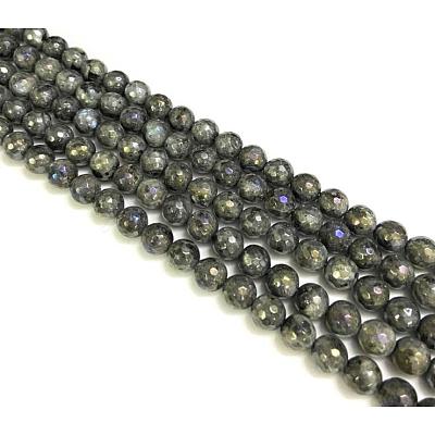 Electroplate Natural Labradorite Beads Strands G-L150-8mm-01-1