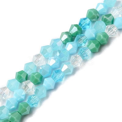 Electroplate Glass Beads Strands X1-EGLA-D018-02F-1