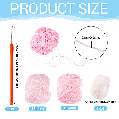 2 Skeins Polyester Yarn DIY-MB0003-08-1