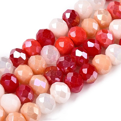 Electroplate Glass Beads Strands GLAA-T023-D16-02-1