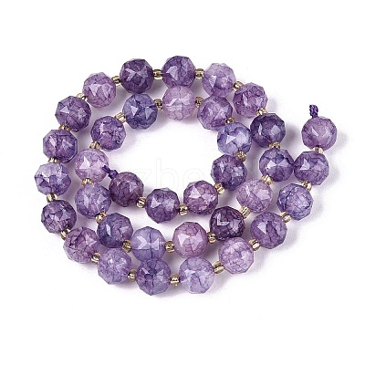 Ombre Effect Dyed Transparent Crackle Glass Beads Strands GLAA-Q111-10MM-03-1