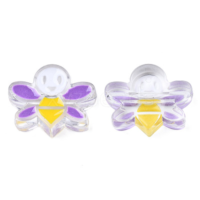 Transparent Acrylic Enamel Beads TACR-N012-007C-1