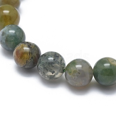 Natural Indian Agate Bead Stretch Bracelets BJEW-K212-C-010-1