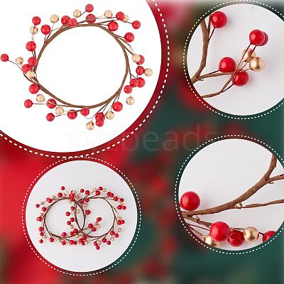 Plastic Artificial Berry Candle Ring AJEW-WH0401-05-1