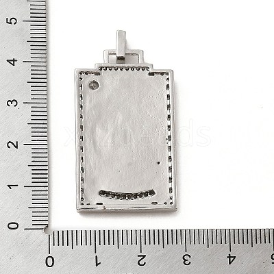 Brass Micro Pave Cubic Zirconia Pendants with Enamel KK-H458-01P-14-1