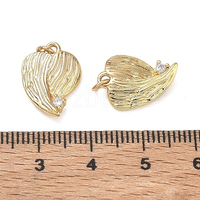 Brass Micro Pave Clear Cubic Zirconia Pendants CU-CBAF0F8-09G-1