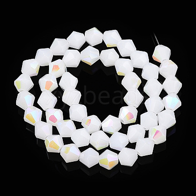 Imitation Jade Electroplate Glass Beads Strands EGLA-A039-J6mm-L06-1