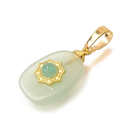 Natural Green Aventurine Pendants G-T151-03J-1