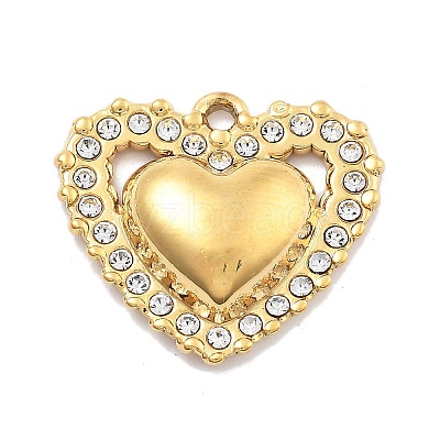 304 Stainless Steel Rhinestone Pendants STAS-R155-035A-G-1