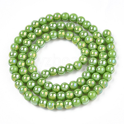 Electroplate Opaque Glass Beads Strands GLAA-T032-P4mm-AB06-1