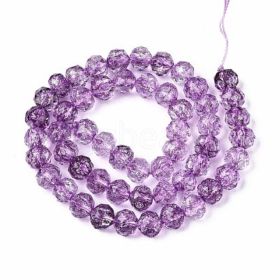 Crackle Transparent Glass Beads Strands GLAA-N063-8mm-04-1