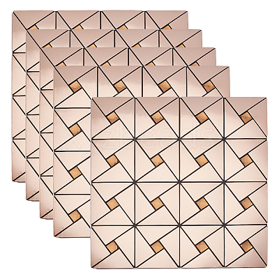Square Mosaic Aluminum Plastic Self-Adhesive Wall Stickers DIY-WH0257-15B-1