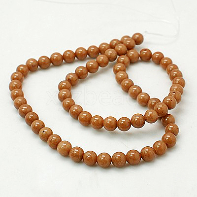 Natural Mashan Jade Round Beads Strands G-D263-12mm-XS27-1