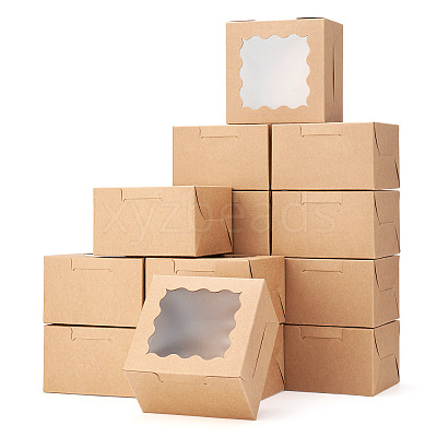 Square Paper Biscuit Boxes with Lace Edged Square Clear Window CON-TAC0001-12A-02-1