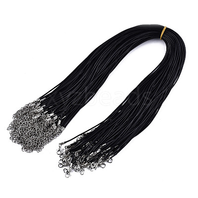 Waxed Cotton Cord Necklace Making MAK-S034-001-1