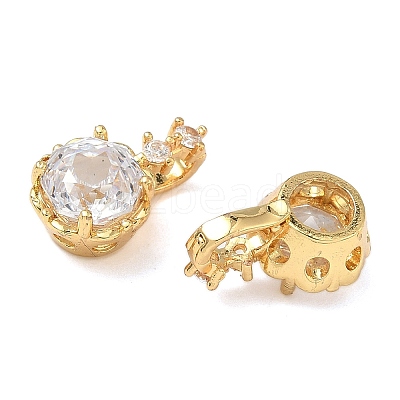 Brass Micro Pave Cubic Zirconia Fold Over Clasps KK-H526-14G-08-1
