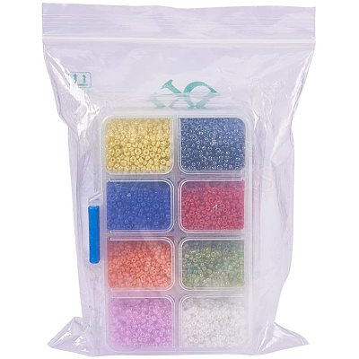 Mixed 12/0 Round Glass Seed Beads SEED-PH0006-2mm-04-1