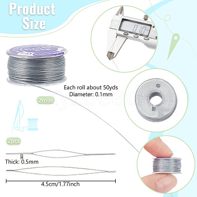 2 Rolls Special Coated Polyester Beading Threads OCOR-NB0002-06C-1
