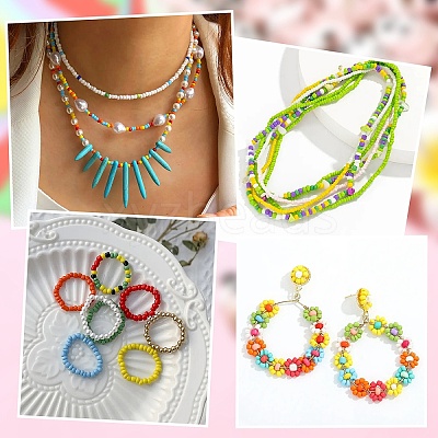 1800Pcs 15 Colors Glass Cylinder Beads SEED-YW0002-59-1