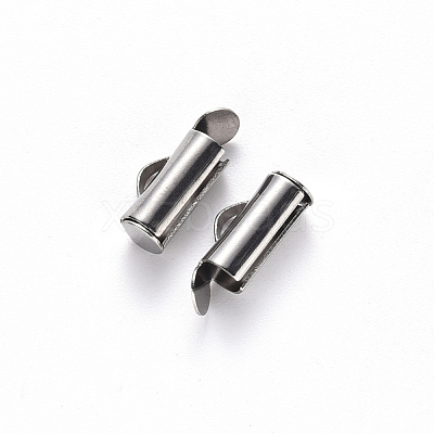 Tarnish Resistant 304 Stainless Steel Slide On End Clasp Tubes STAS-S115-01C-P-1