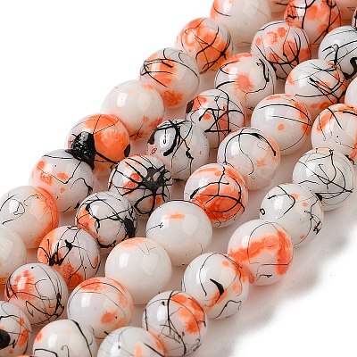 Drawbench & Baking Paint Glass Beads Strands GLAA-S176-14-1