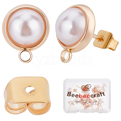 20Pcs Brass Stud Earring Findings KK-BBC0002-38-1