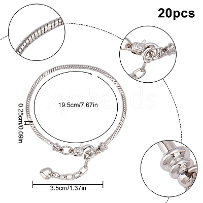Brass European Style Bracelet Making MAK-SC0001-09-1