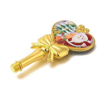 Christmas Santa Claus Print Brass & Resin Wax Stamp Handles LS-AJEW-A058-02B-1