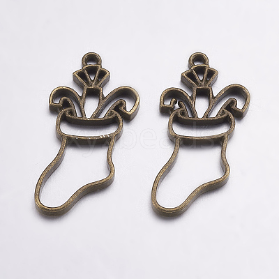 Tibetan Style Alloy Open Back Bezel Pendants PALLOY-L203-11AB-1
