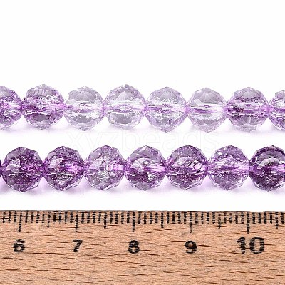 Crackle Transparent Glass Beads Strands GLAA-N063-8mm-04-1