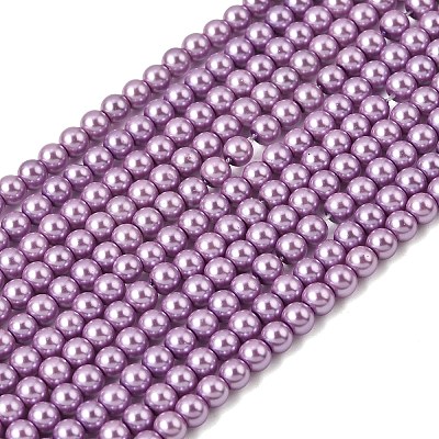 Eco-Friendly Dyed Glass Pearl Round Beads Strands HY-A002-4mm-RB056-1