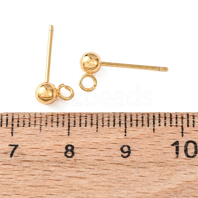 Round Brass Stud Earring Findings KK-C157-23G-1