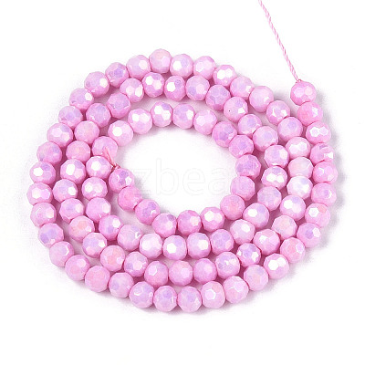 Anti-Tarnish Electroplate Glass Beads Strands X-EGLA-T021-4mm-15-01-1