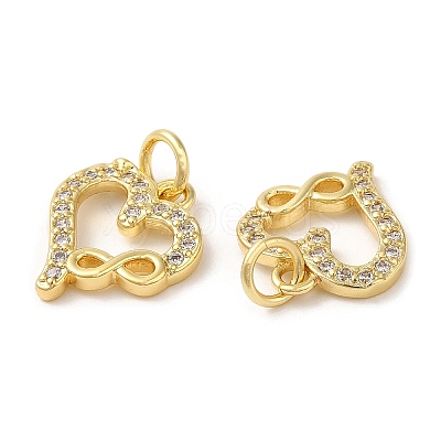 Eco-Friendly Brass Micro Pave Cubic Zirconia Pendants KK-M246-40G-1