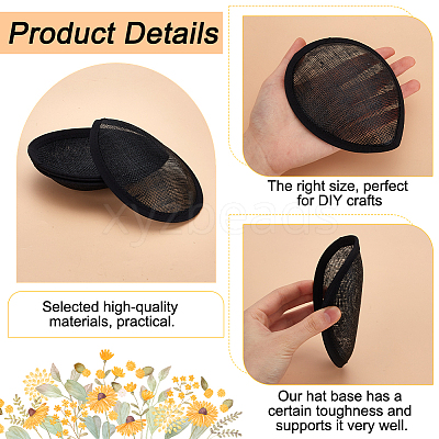 4Pcs Linen Teardrop Fascinator Hat Base for Millinery AJEW-FG0004-54B-1