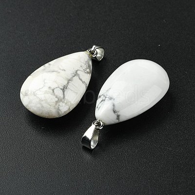 Natural Howlite Pendants GG-K002-09X-1