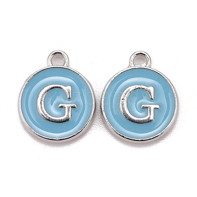 Platinum Plated Alloy Enamel Charms X-ENAM-S118-04G-P-1