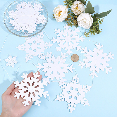 6Pcs Paper Snowflake Hanging Banners DIY-ME0001-95-1