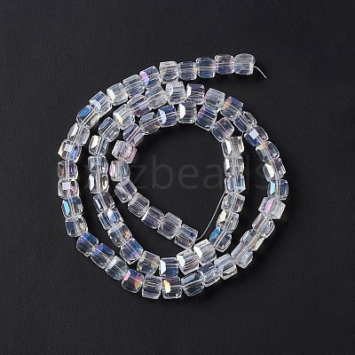 Electroplate Glass Beads Strands X-EGLA-D018-8x8mm-01-1