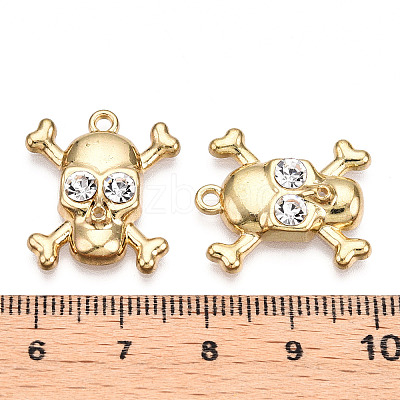 Rack Plating Alloy Rhinestone Pendants PALLOY-N176-108A-G-1