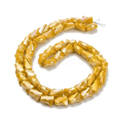 Electroplated Glass Beads Strands GLAA-G092-A-08-1