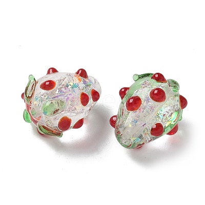 Handmade Foil Lampwork Bumpy Beads Strands FOIL-Z001-05D-1