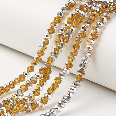 Electroplate Transparent Glass Beads Strands EGLA-A034-T3mm-M10-1